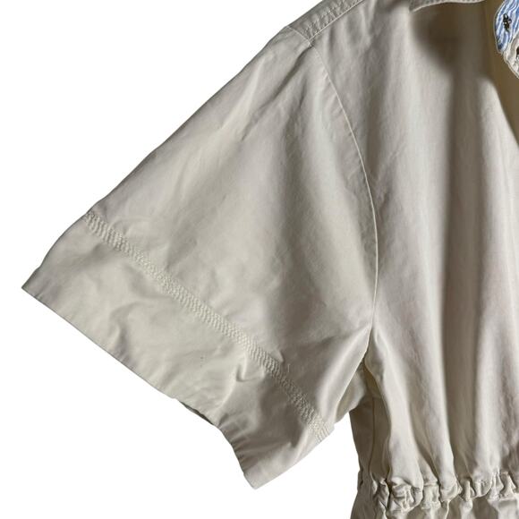 BOSS Hugo Boss Dalema White Khaki Utility Short Sleeve Shirt Dress Size 8 - Picture 8 of 16